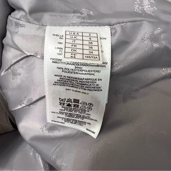 Brooks Brothers Quilted Blazer Jacket Light Grey 2 Fall Winter Classic Preppy - Picture 5 of 5